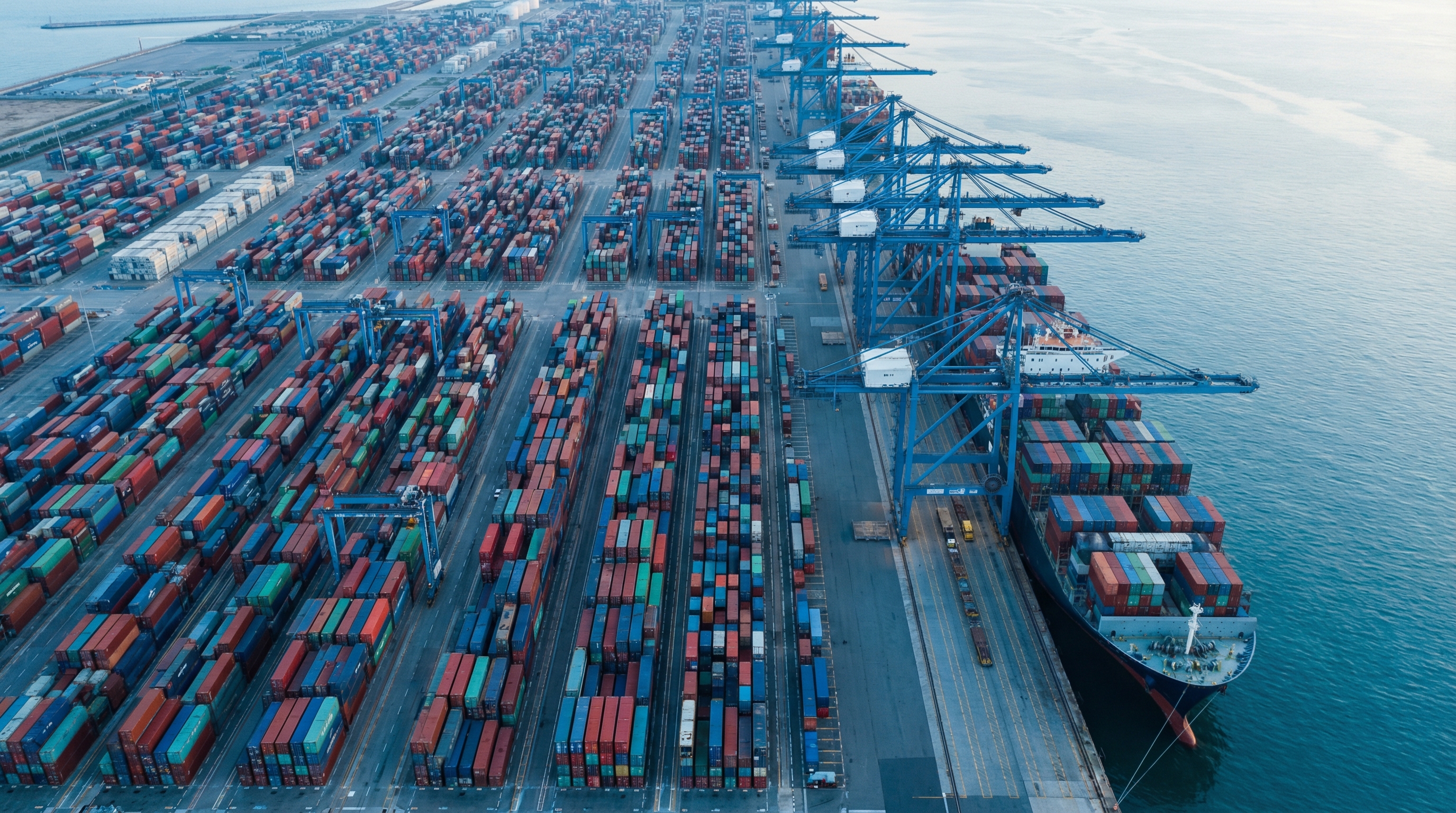 Puerto de contenedores - vista aérea